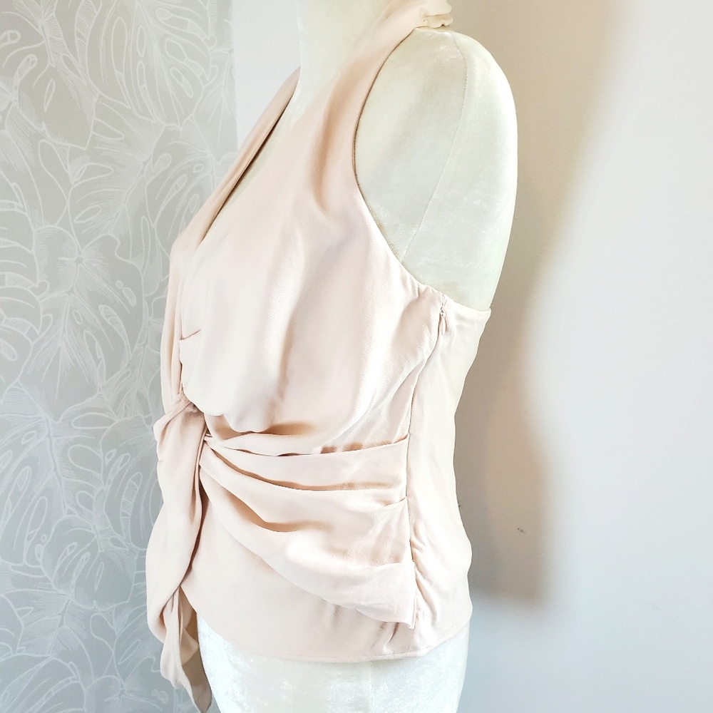 Reiss Freda Tie Halter Neck Blouse in Blush Nude Size Small 6 - Picture 8 of 16